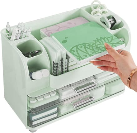 Make-up Organizer - Cosmetica Opberger - Bureau Opruimen - Ruimteoptimaliserend Systeem - 26x20.5x26 cm - groen