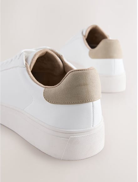 Next - Heren - Lange smart-casual sneakers - Wit
