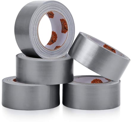 Zelfklevende tape 48 mm x 27 m, 5 rollen, grijs, zilver