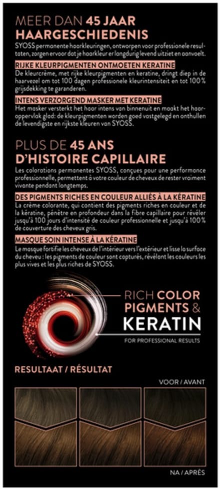 SYOSS Permanent Coloration 4-8 - Haarverf - Permanente Haarkleuring - Chocolade Bruin – Grijsdekking – Vermindert Haarbreuk - 1 Stuk