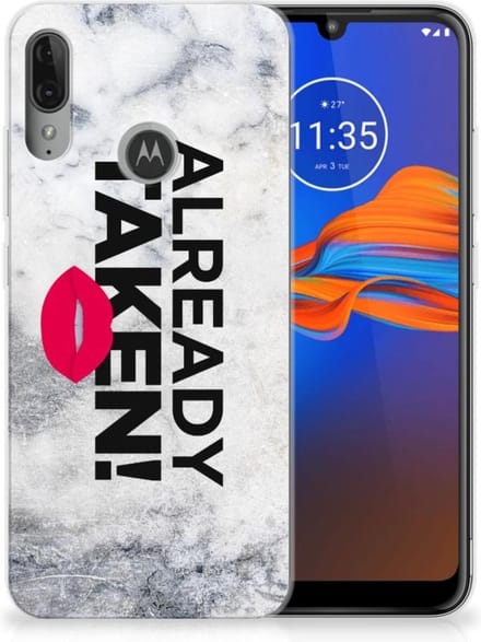 Motorola Moto E6 Plus Siliconen hoesje met naam Already Taken White