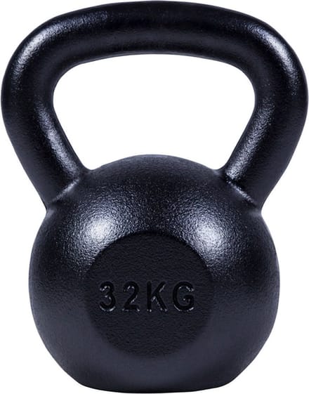 Gorilla Sports - Kettlebell - Gietijzer - Extra Stabiel - Zwart - 32 kg