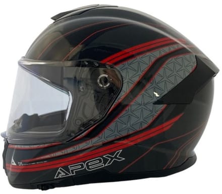 APEX FT300 Vienna Zwart Grijs Rood Integraalhelm - Helm