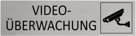 CombiCraft Aluminium Deurbordje "Videoüberwachung " 165x45mm met tape