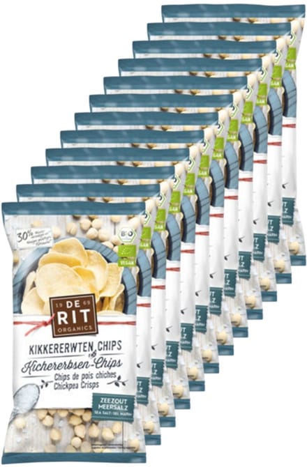 De Rit | Kikkererwtenchips | Zeezout | 12 stuks | 12 x 75g