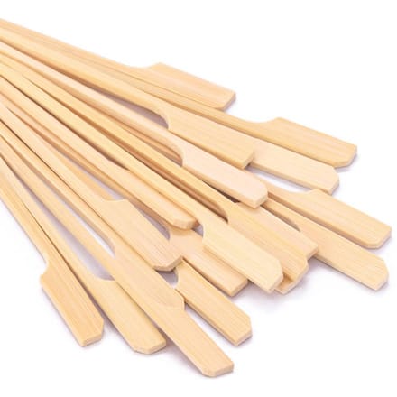 100 PIÈCES Brochettes de Barbecue en Bambou Jetables Bâton de Bambou Brochettes Pagaie pour Barbecue beige