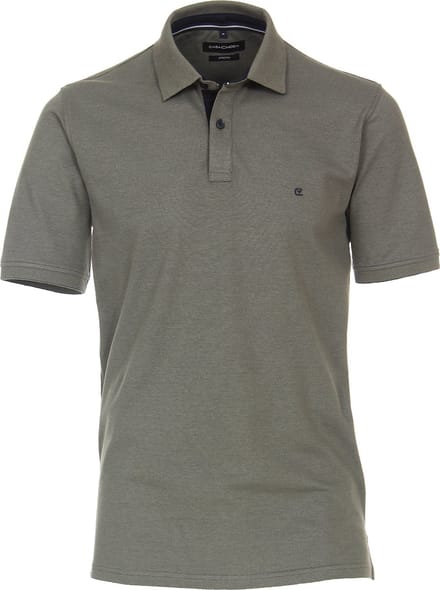 Casa Moda Polo Shirt Comfort Fit Effen Stretch Groen - M