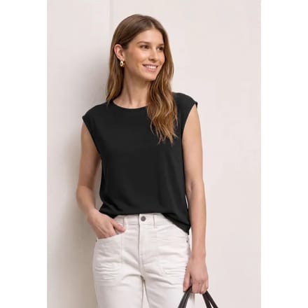 Shirt met hangende schouders en boothals