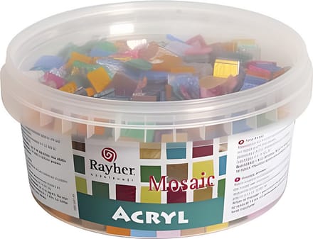 Rayher Hobby Mozaiek steentjes - glitter kleuren - 300 gram - mozaieken - stenen