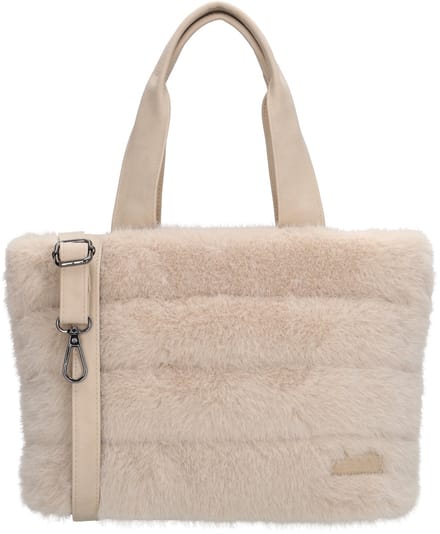 Zebra Trends Emma Handtas - Shopper - Schoudertas - Crossbody - Bont - Fur - Crème