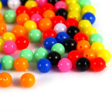 100 stuks 6mm Lichtgewicht Vissen Ronde Kralen Visgerei Gereedschap(Regenboog,6mm) black