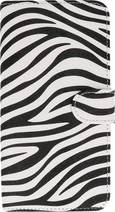 Zebra Bookstyle Wallet Case Hoesjes Geschikt voor HTC U11 Wit