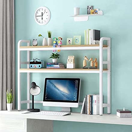 Bureau Organizer - Opslagrek - Bureau Opruimen - Stabiel Metalen Frame - 55x24x98CM - Wit