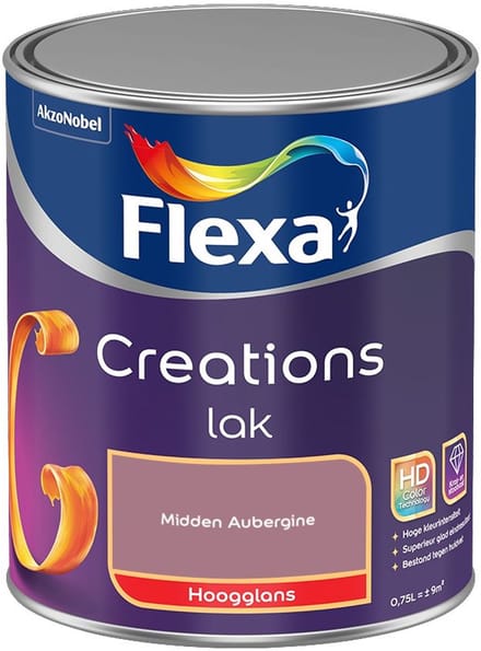 Flexa - Creations Lak Hoogglans - Midden Aubergine - Mengverf - 750 Ml