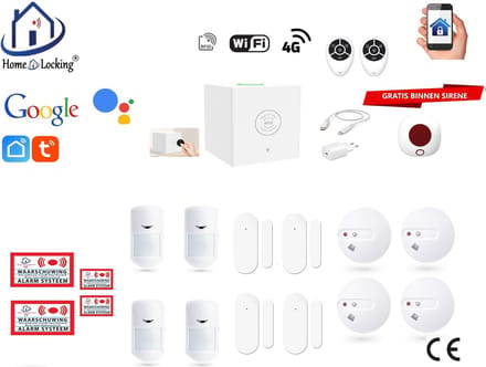 Draadloos beveiligingsbox werkt met wifi en met spraak gestuurde apps. ST01C-17