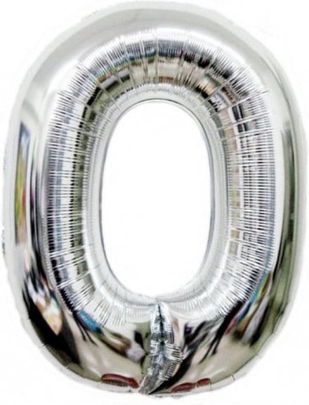 Folie MAXI Cijfer 0 Zilver 40