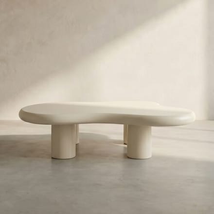 LUMZ Organische salontafel creme wit 117x90cm