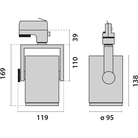 Performance in Lighting 3-fase-railspot AS425 LED medium wit uw