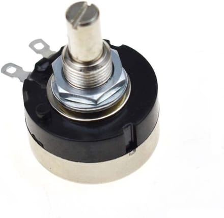 Draaipotentiometer Koolstoffilm - Variabele Weerstand - Elektronische Regeling - 20000 Rotatie Levensduur - 24mm Diameter - Zilverkleurig