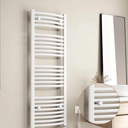 6x Verstelbare Radiatorhouders Wit voor Handdoekradiatoren
