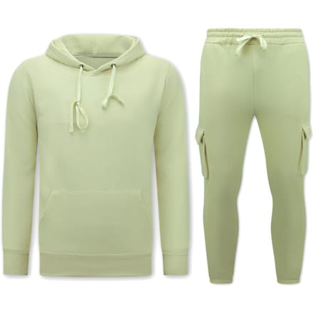 Tracksuit Heren - Oversized Joggingpak - Dik Geweven - Geel