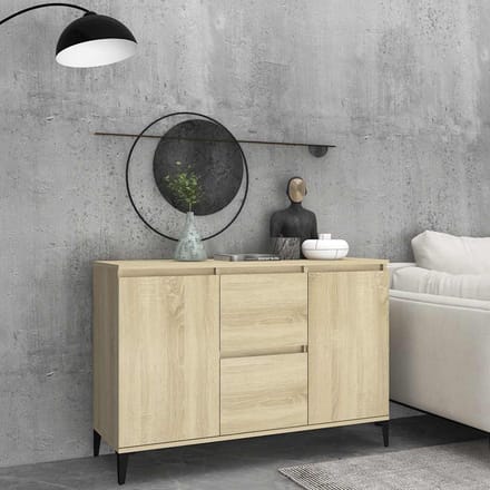 vidaXL - Dressoir - 102x35x70 - cm - bewerkt - hout - sonoma - eikenkleurig
