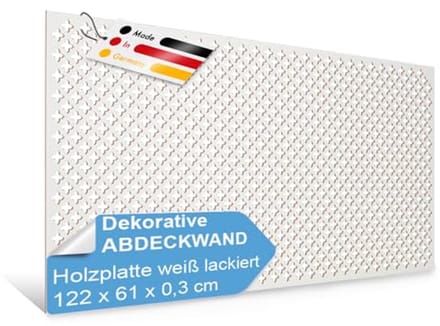 Pegboard Gatenwand Wit 122x61cm - MDF Geperforeerde Plaat voor Decoratieve Toepassingen