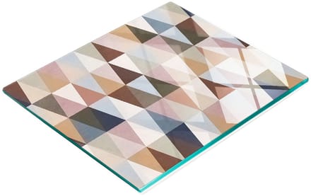Glazen serveerplank met geometrisch patroon, 60x52 cm