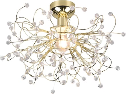 LED Plafondlamp - Plafondverlichting - Torna Guston - E27 Fitting - 1-lichts - Rond - Mat Goud - Aluminium