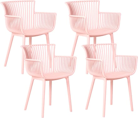 PESARO - Tuinstoel set van 4 - Roze - Kunststof