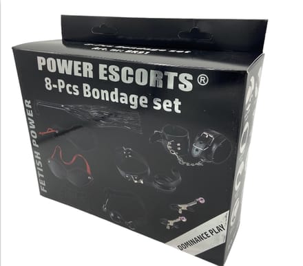 Power Escorts Grote Bondageset - 8 stuks - BR91 - Zwart