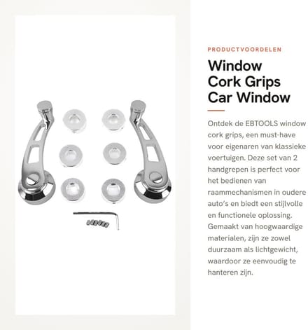 Dailygoody Window Cork Grips - Car Window Handle Winder - Duurzaam