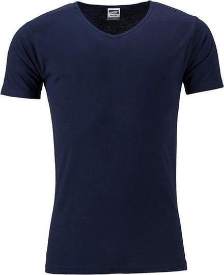 Daiber Heren Slim Fit V Hals T-Shirt (Marine)