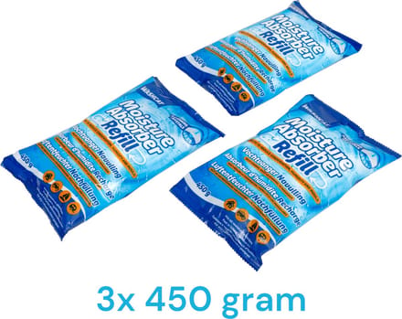 Washcat - Vochtvanger navulling - navuller - Navulzak - 3 x 450 gram