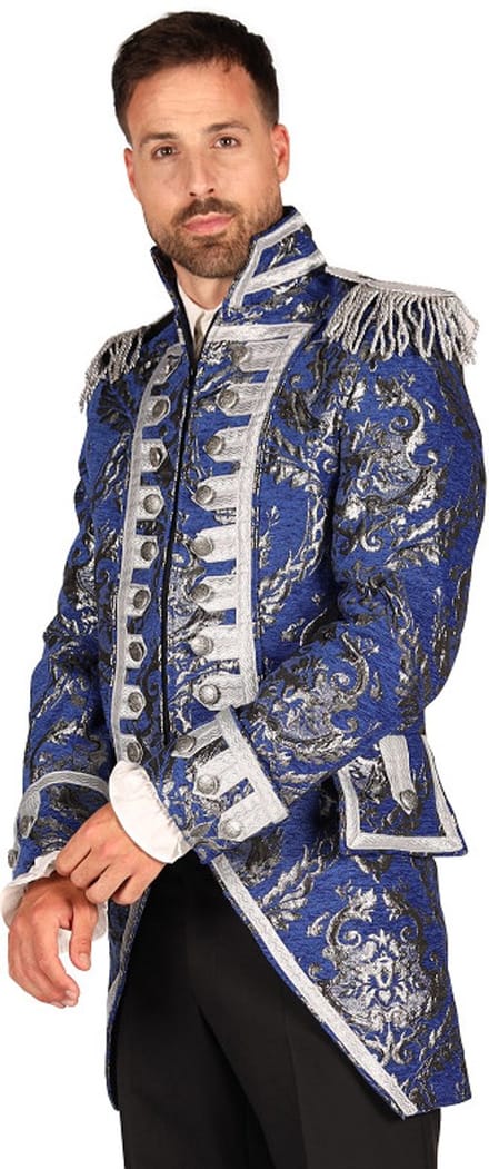 Thetru Carnavalsjas Heren - Nelson - Blauw-Zilver - Maat M