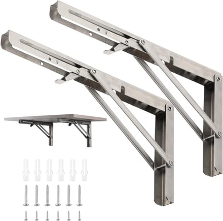Zware Opvouwbare Planksteunen RVS - 30.5 cm Inklapbare Wandbeugel