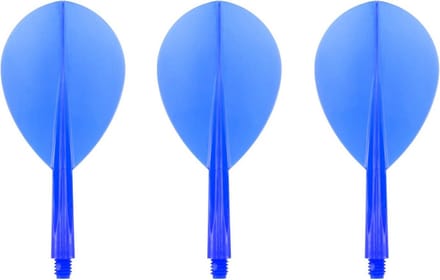 Dartflights Set Blauw Transparant Druppelvorm Standaard Maat