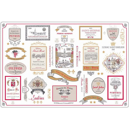 Bordeaux placemat met meerdere labels Winkler