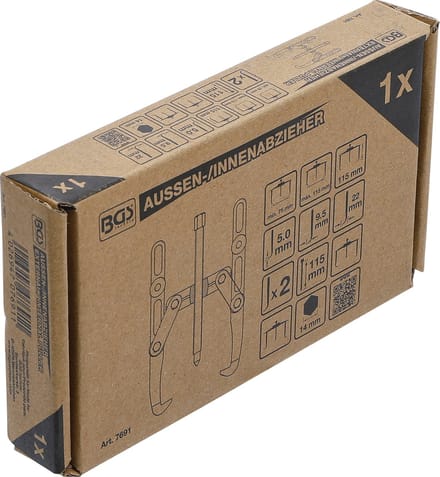BGS Buiten binnen lagertrekkerset, 2 armig 75 - 115 mm