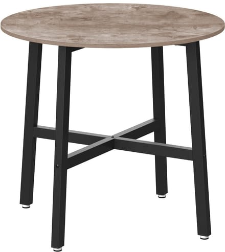 Hoppa! Ronde Eettafel / Keukentafel - Grijs - Hout / Staal - 80 x 75 cm