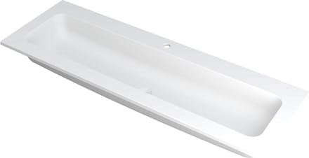 INK Faktor wastafel polystone centraal met 1 kraangat, 140x45x1,5cm, mat wit