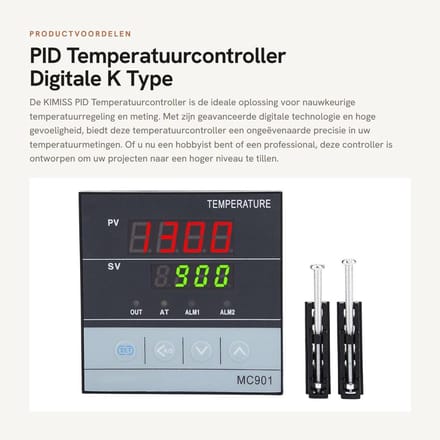 Dailygoods- Temperatuurcontroller Hoge Precisie - Temperatuurmeter - Temperatuurmeters - Programmeerbaar - Sensor Ingang - SSR Uitgang - Thermostaat