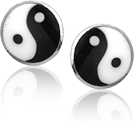 Montebello Oorbellen Yin Yang - 925 Zilver - ∅7mm
