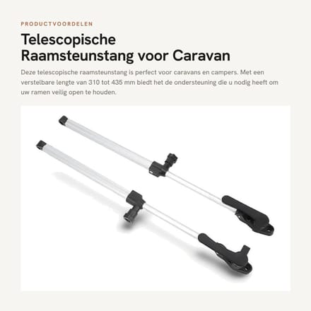 Dailygoods - Telescopische Raamsteunstang voor Caravan 310-435mm