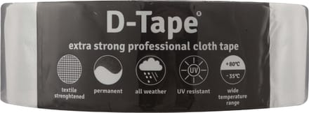 D-tape ducttape zelfklevend extra kwaliteit / permanent grijs 50 m x 50 mm x 0.32