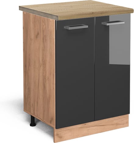 Vicco R-Line Keukenonderkast – 60 cm, WB Eik Antraciet Hoogglans