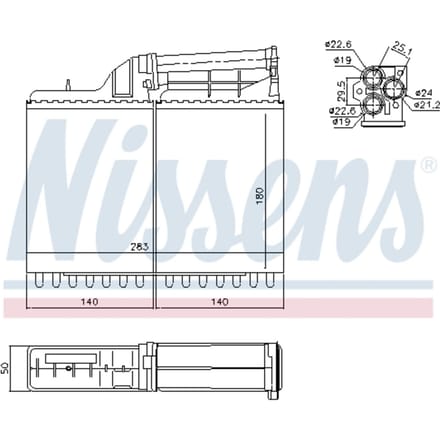 Warmtewisselaar, interieur verwarming NISSENS 70502