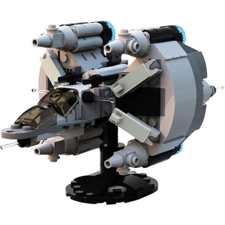 Gobricks MOC Microscale Gunstar uit The Last Starfighter Vechter Ruimteschip Bouwsteen Leren-Gerichte Speelgoed Ideaal Als Cadeau gray