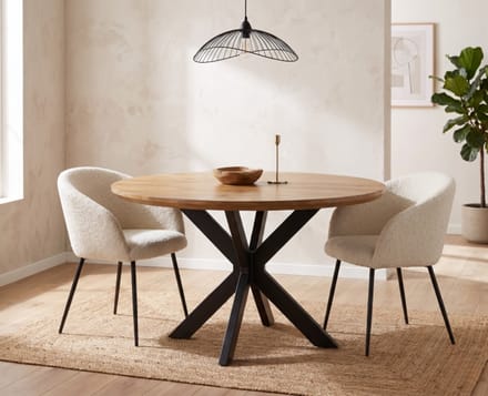 Eettafel Colorado rond mangohout 120x120x76 cm - naturel