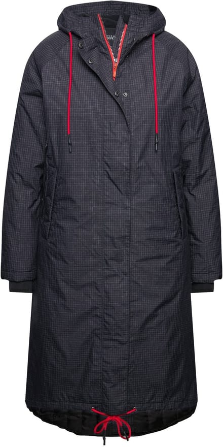 Ulla Popken - Dames - HYPRAR functionele mantel waterdicht capuchon gerecycled - Zwart - Maat 42+